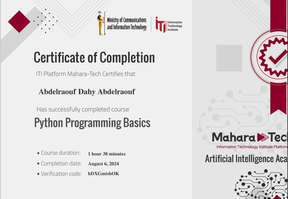 Intro to Programming Certificate